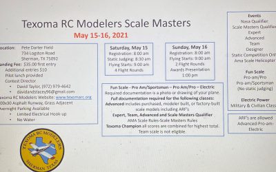 Texoma RC Modelers Scale Masters May 15-16, 2021