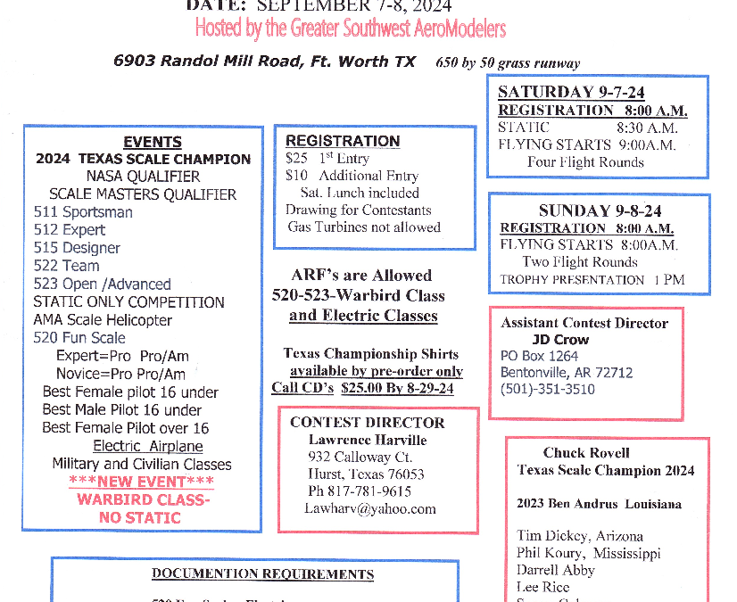 2024 Lt. Col Chuck Rovell TEXAS SCALE CHAMPIONSHIPS