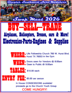 Greater Southwest Aero Modelers Swap Meet 2026